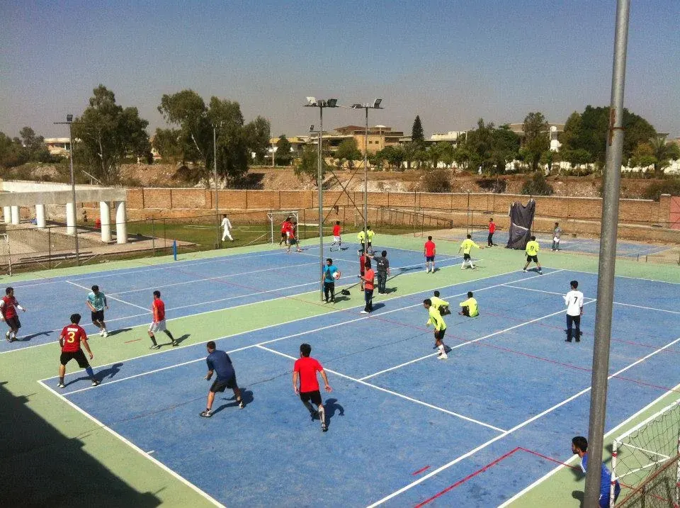 INU students playing futsal on the university court